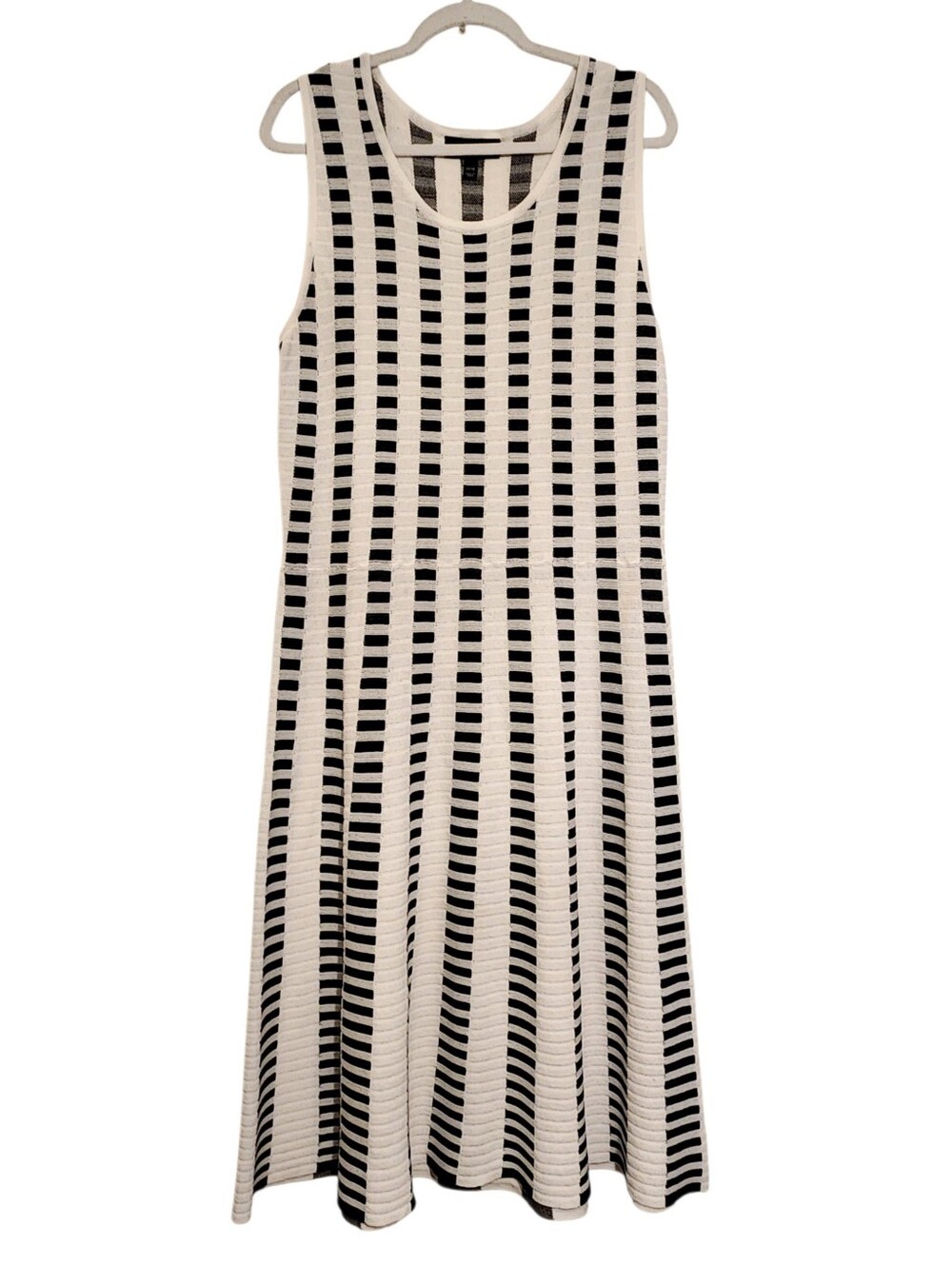 Lane Bryant | Women's White & Black Mixed Print Fit and Flare Dress (Size 14/16)